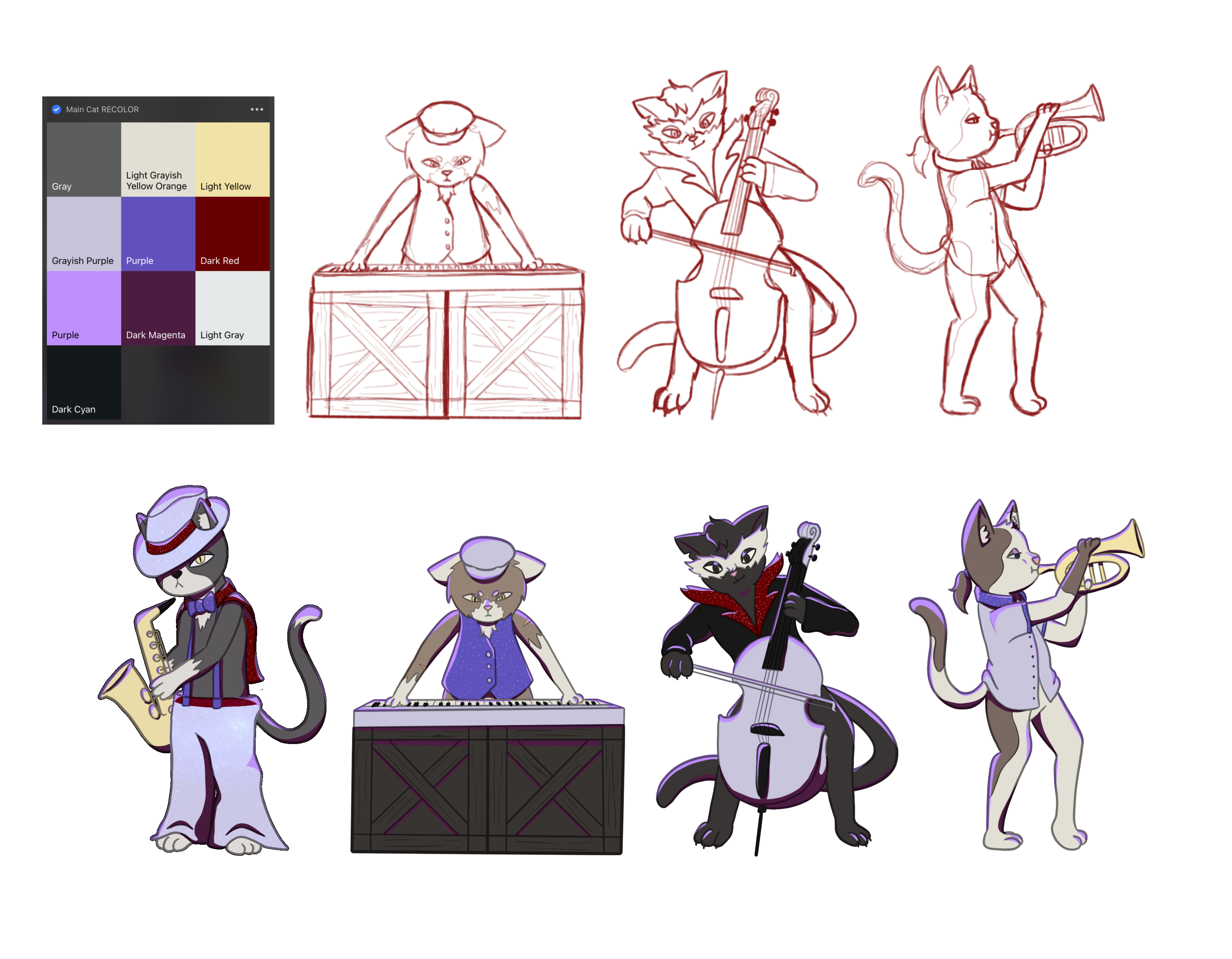 Cat band 2 concept art